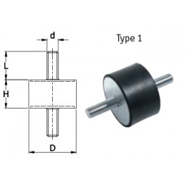 Trillingsdemper 10x10x6 mm type 1